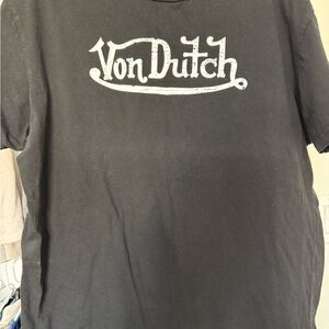 Von Dutch Black Tee with White Logo